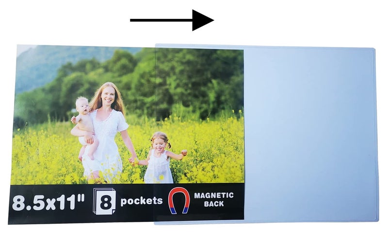 Sooyee 8 Pack 8.5X11 Magnet Photo Frame Refrigerator,Magnetic Picture Holder, Magnetic Picture Frame Fridge,White - Image 3